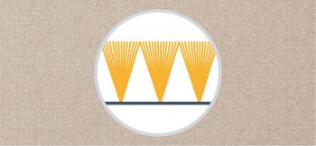 Cross section of cut yarns in a velvet carpet on a neutral carpet background